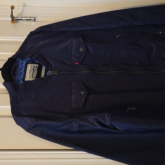 LEVIS BRAND MEN'S NAVY BLUE NYLON FRONT ZIPPERED JACKET SIZE XL - Picture 5 of 16